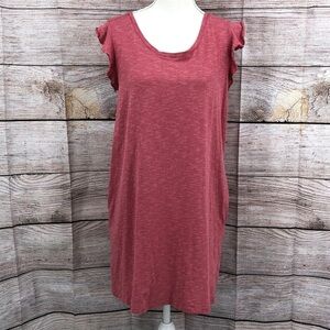 Horny Toad Toad & Co Heathered Pink Crew Neck Short Sleeve Knit Dress Size S